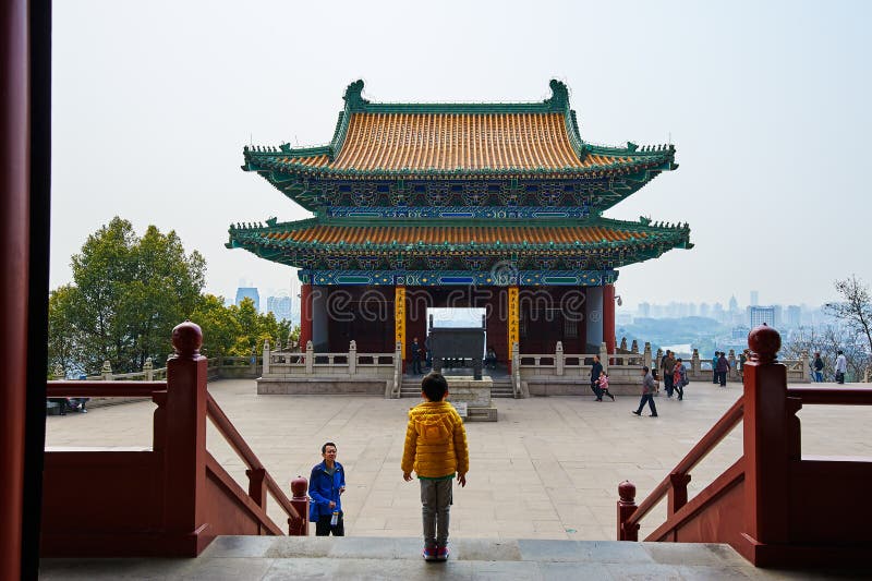 The buildings and tourists