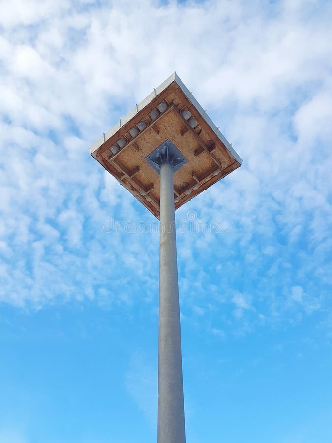 Built Swallow birds nest on high post stock photo Built Swallow birds nest on high post stock photo