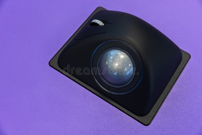Built-in tabletop input device, black trackball mouse royalty free stock images