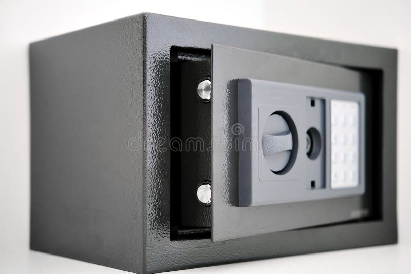 Built into the Wall Safe with Opened Door Closeup View Stock Image