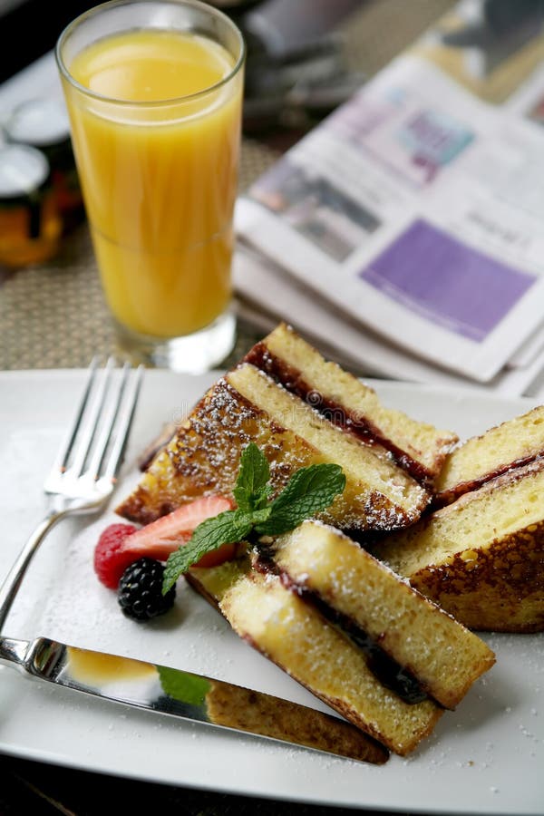 Delicious French Toast Breakfast with Juice. Delicious French Toast Breakfast with Juice.