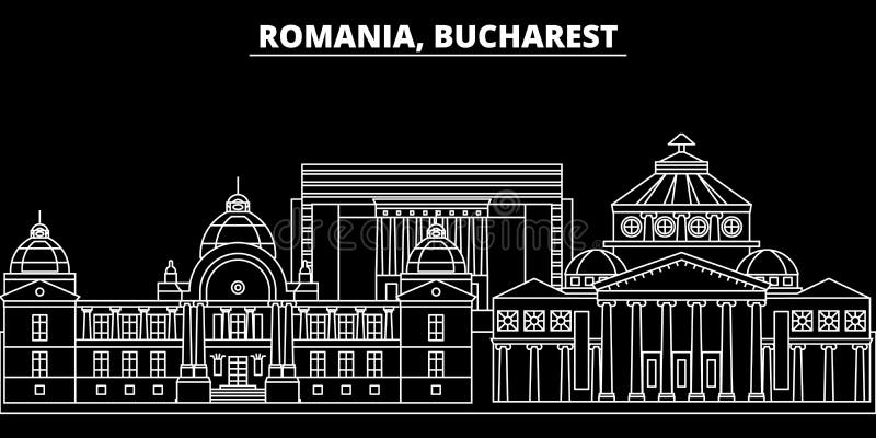 Bukarest-Schattenbildskyline Rumänien- - Bukarest-Vektorstadt, rumänische lineare Architektur, Gebäude Bukarest-Reise vektor abbildung Bukarest-Schattenbildskyline Rumänien- - Bukarest-Vektorstadt, rumänische lineare Architektur, Gebäude Bukarest-Reise vektor abbildung