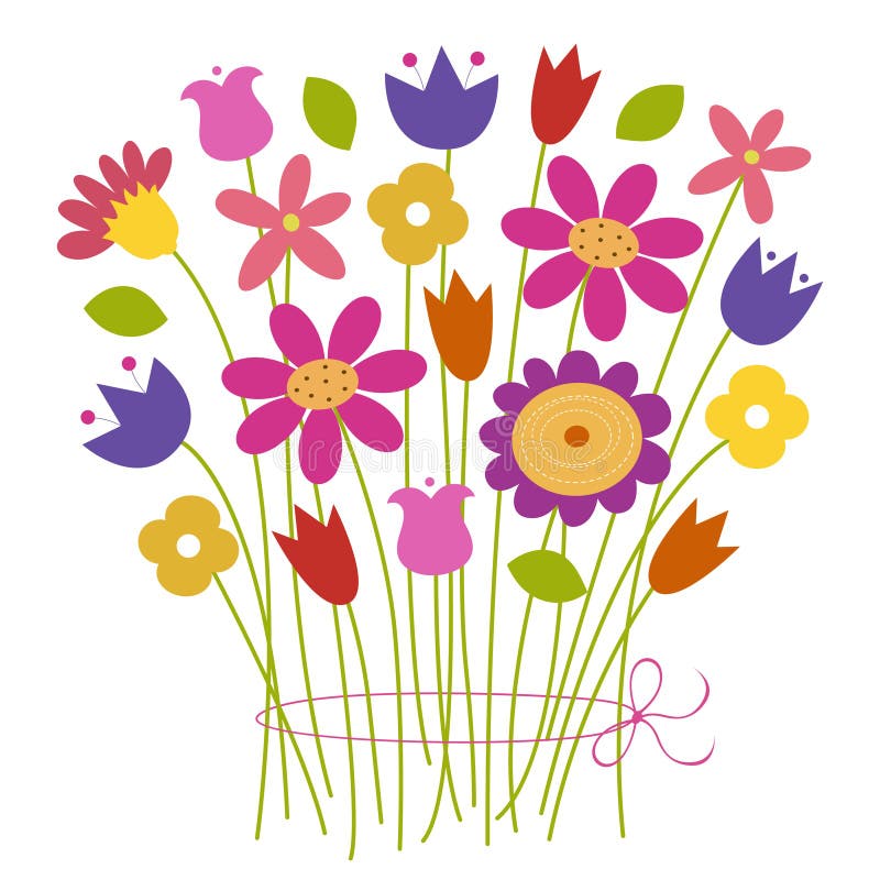 Bukettblommor stock illustrationer