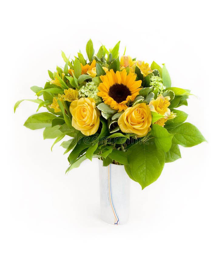 Buketten blommar yellow royaltyfria foton