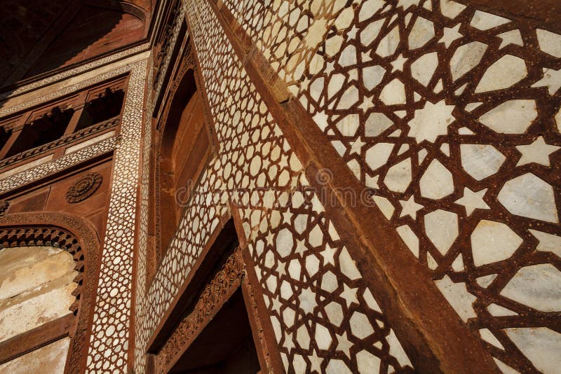 Buland Darwaza gate is the entrance to Jama Masjid mosque in Fatehpur Sikri, Agra, Uttar Pradesh, India, Asia