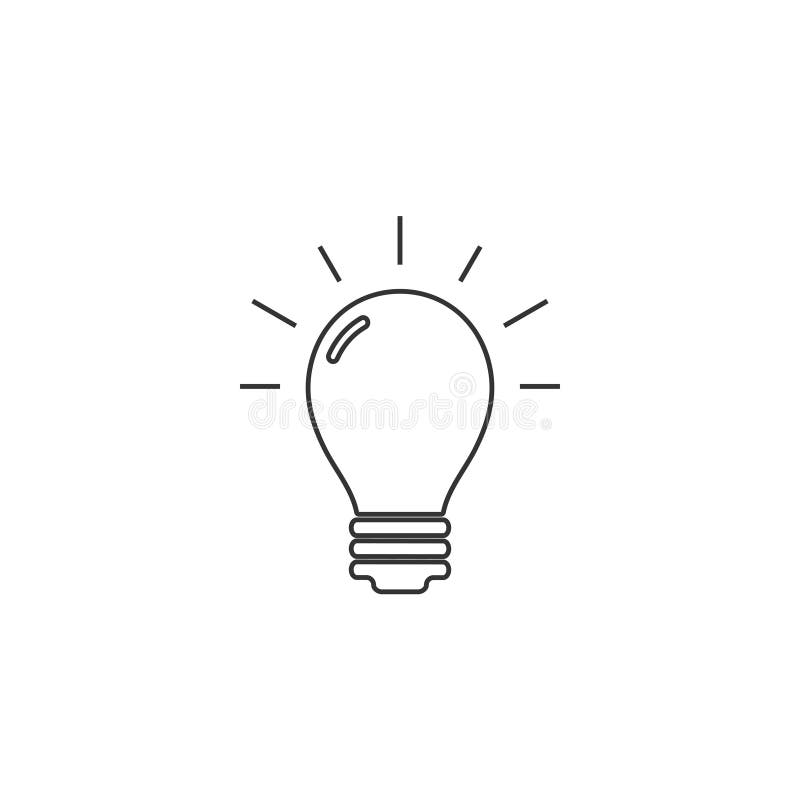 Bulb, idee, lichtpictogram Vectorillustratie, vlak ontwerp stock illustratie Bulb, idee, lichtpictogram Vectorillustratie, vlak ontwerp stock illustratie