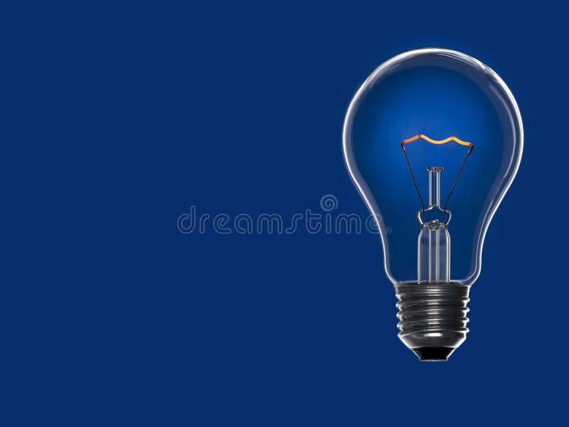 Bulb light over blue