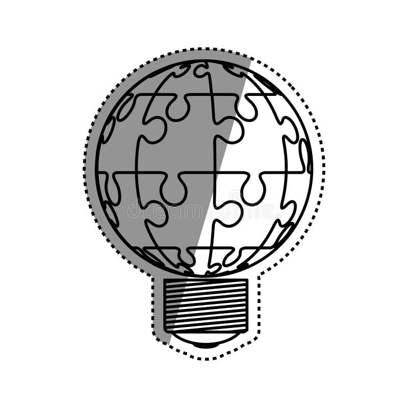 Bulb and puzzle piece vector illustration