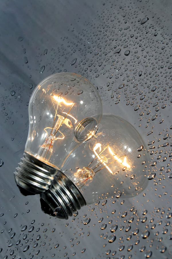 Bulb and water drops stock photo. Image of glitter, electrical 2990748