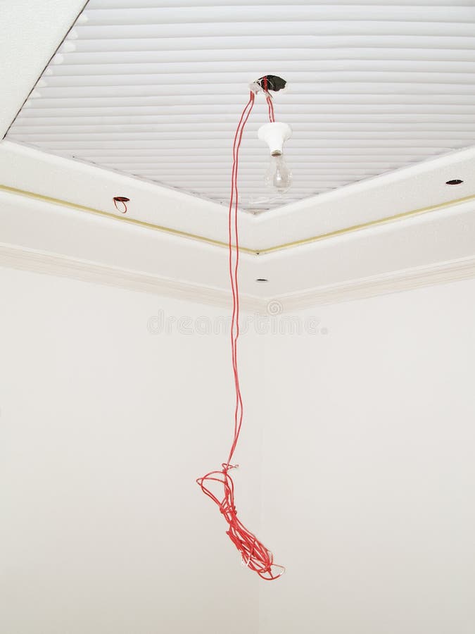 Bulb and Wires Hanging with Ceiling Stock Image Image of painting