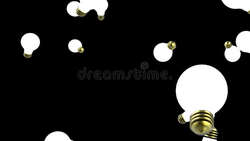 Bulbs Animation Rotating on Black Background royalty free illustration