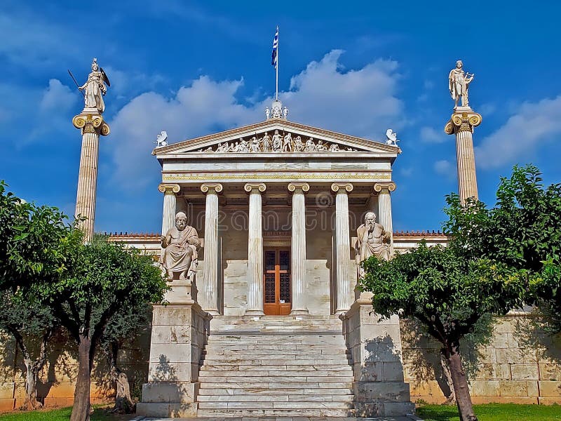 Wonderful Architecture Shows the University in Athens in Greece Stock