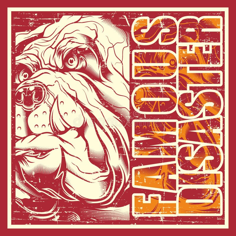 Buldogue do crânio do vintage do estilo do Grunge ilustração do vetor Buldogue do crânio do vintage do estilo do Grunge ilustração do vetor