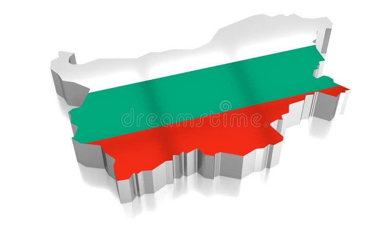 Frontierele naționale ale Bulgariei și ilustrația 3d vector illustration