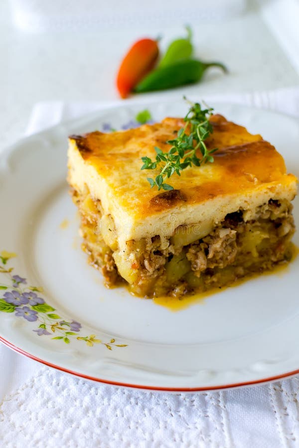 Bulgarian moussaka stock photo. Image of garnish, food - 60729406