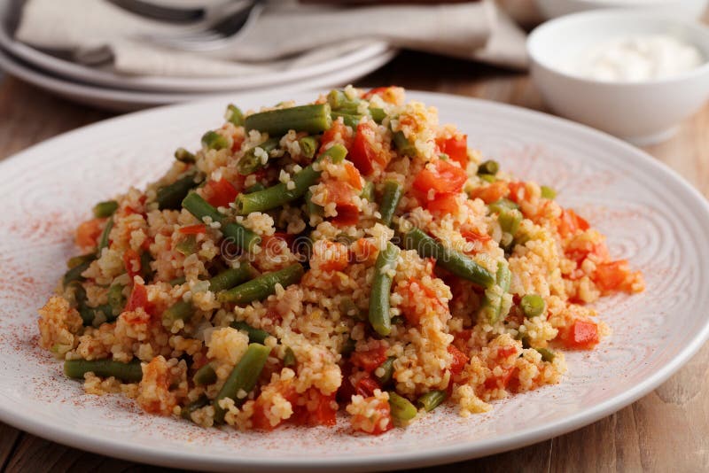 Bulgur Pilaf with Vegetables Stock Image Image of cereal, paprika 71158829