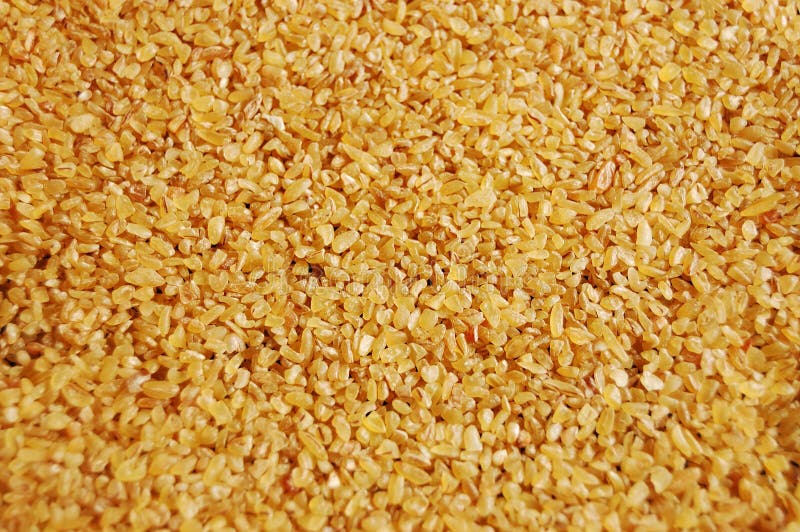 Closeup of bulgur wheat groats