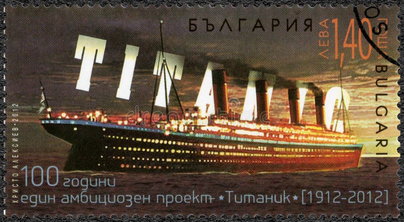 BULGÁRIA - 2012: mostras titânicas, centenário titânico 1912-2012 foto de stock BULGÁRIA - 2012: mostras titânicas, centenário titânico 1912-2012 foto de stock