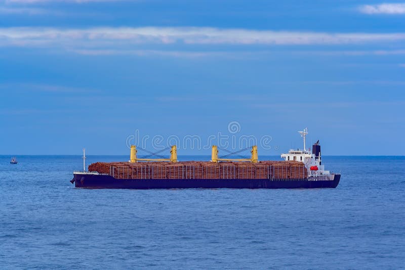 Bulk Carrier Ship in High Seas. Stock Image Image of environment
