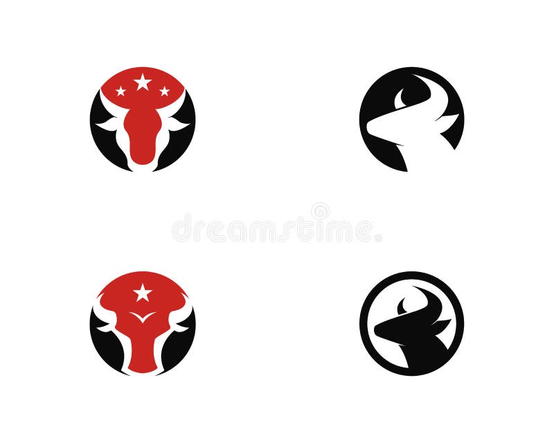 Bull Head Logo Vector Icon Illustration Stock Vector - Illustration of ...
