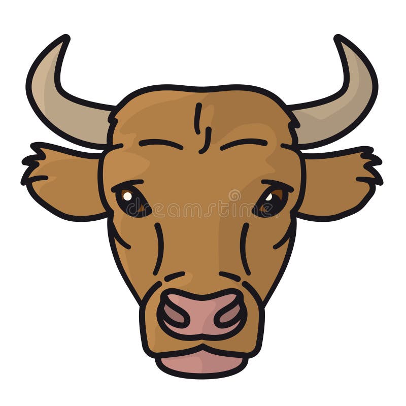 Bull head vector illustration filled outline ilustração do vetor