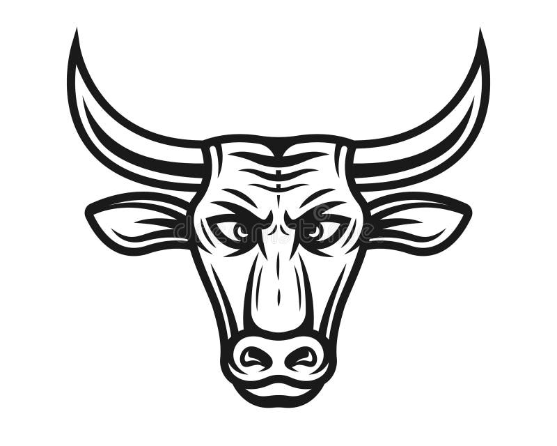 Bull Head Vector Animal Illustration For T-shirt. Stock Vector ...