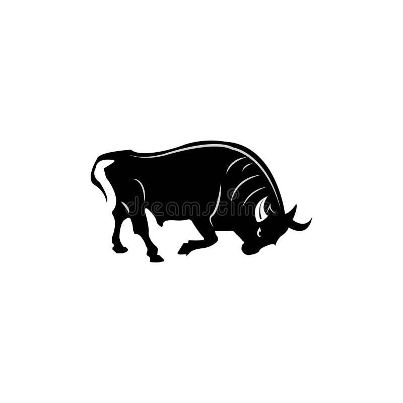Bull icon logo vector stock illustration. Illustration of longhorn