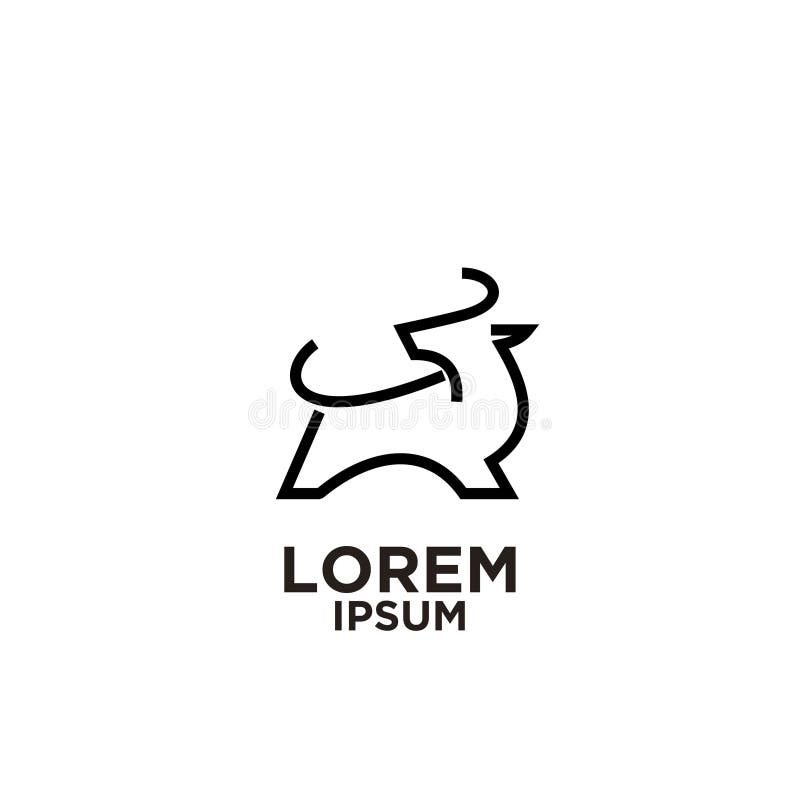 Bull logo icon designs vector illustration mono line style simple flat modern isolated vector illustration Bull logo icon designs vector illustration mono line style simple flat modern isolated vector illustration