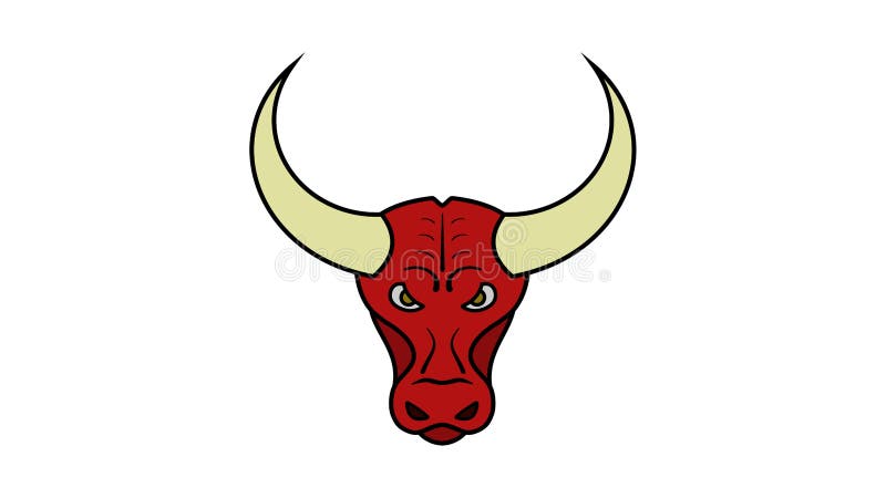 Bull Severe Bull Logo Version In Red Stock Vector Illustration Of Sites Horn