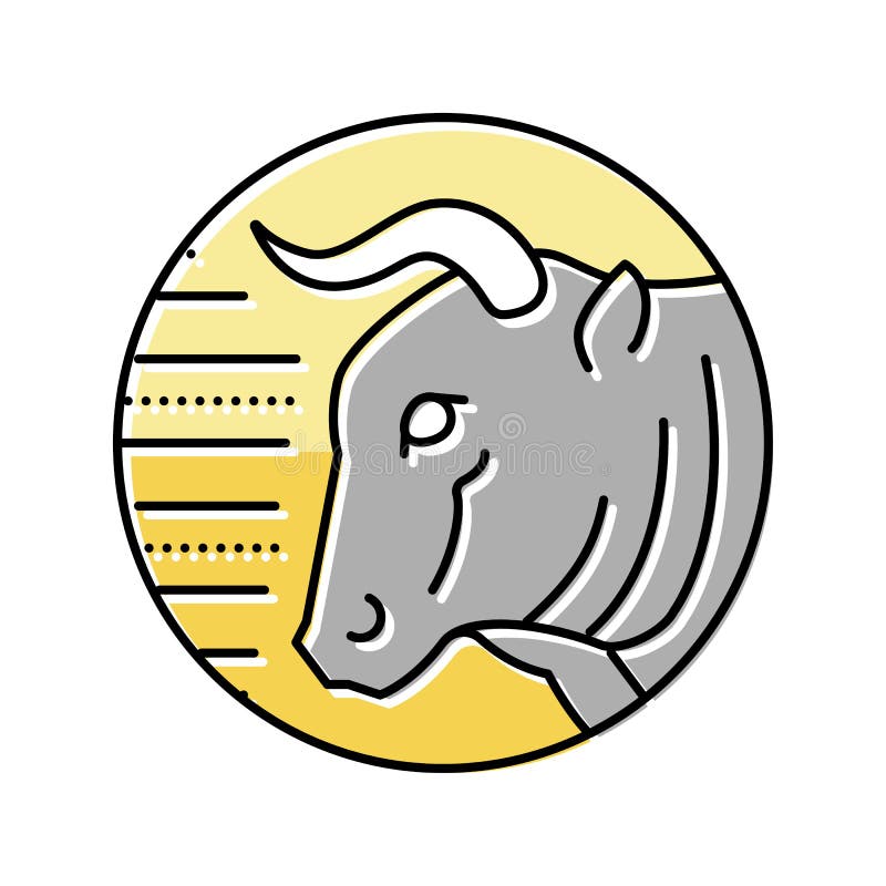 Bull Zodiac Color Icon Vector Illustration Stock Vector Illustration