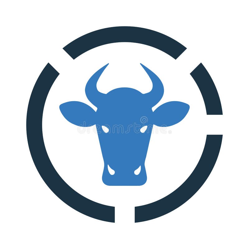 Bullchart Kuhviehsymbol. einfache editierbare Vektordarstellung. Bullchart Kuhviehsymbol ist auf weißem Hintergrund isoliert. einfache Vektordarstellung für grafische und Web-Design oder kommerzielle Zwecke