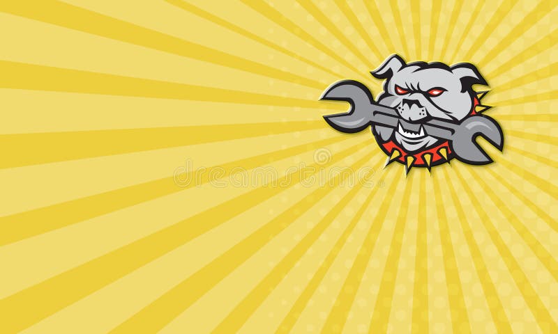 Bulldog Dog Spanner Head Mascot