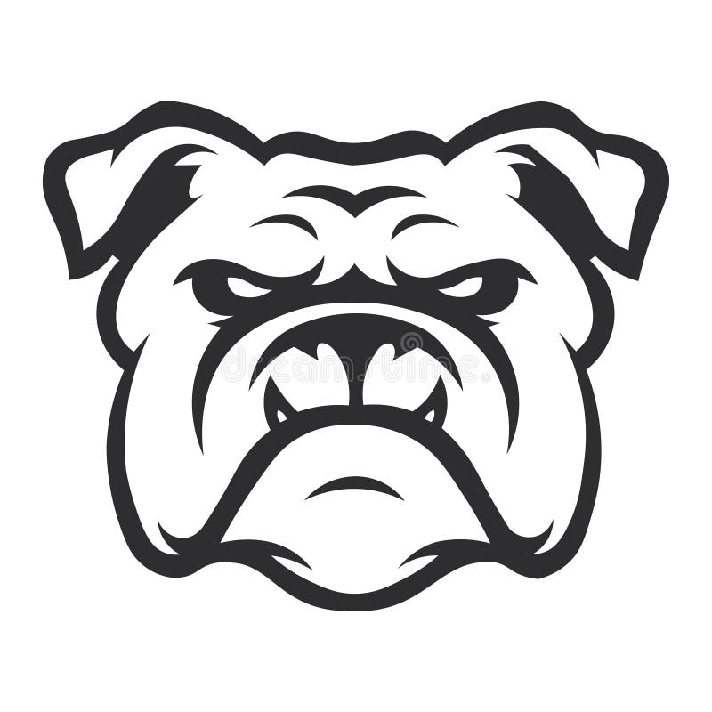 Bulldog Head Outline Strongs Stock Vector - Illustration of printing