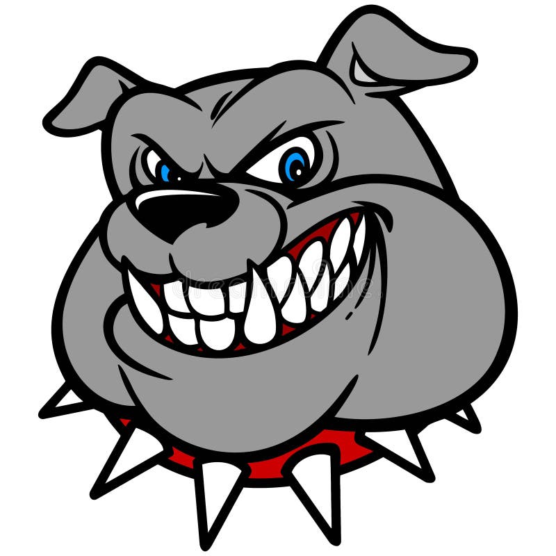 Bulldog in Spiked Collar Vector Mascot Stock Vector - Illustration of