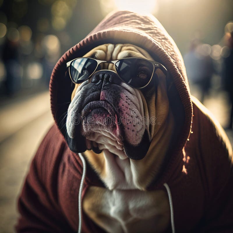 Pug Dog Face Driver in Hoodie Stock Image - Image of nervous, color:  104841627