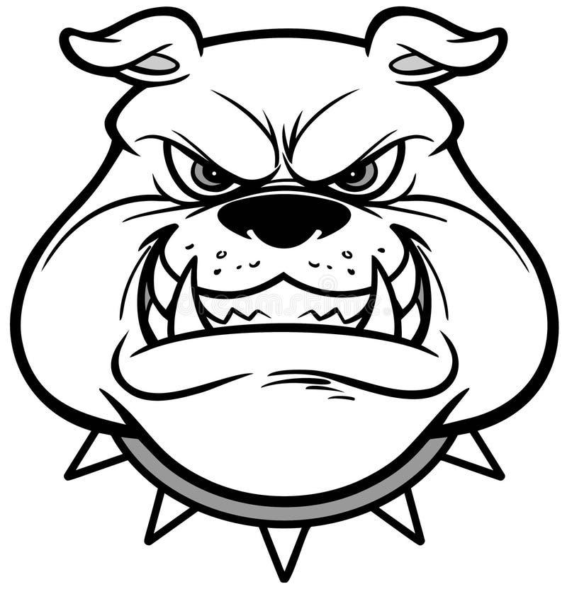BulldoggenMaskottchenKopf Vektor Abbildung Illustration von zähne