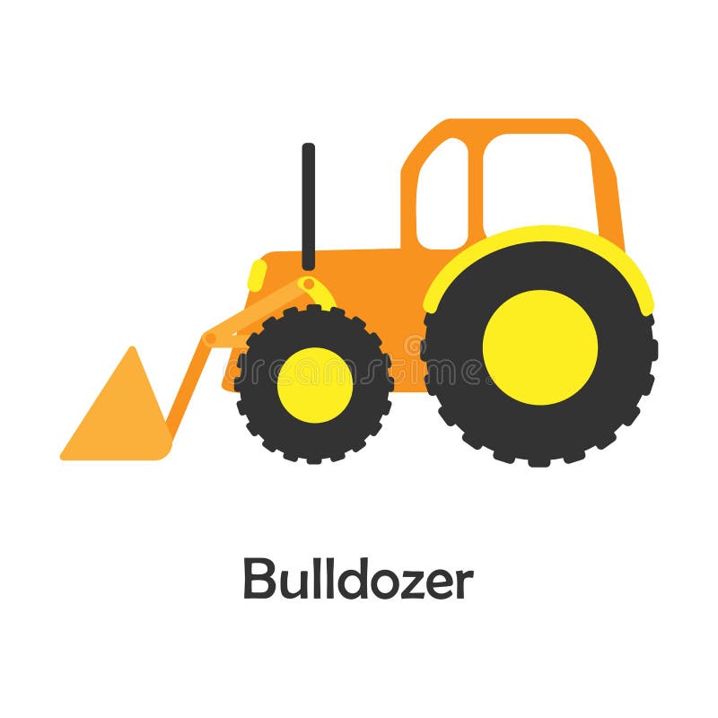 Bulldozer in Cartoon Style, Card with Transport for Kid, Preschool Activity  for Children, Vector Illustration Stock Illustration - Illustration of  card, flat: 132723499