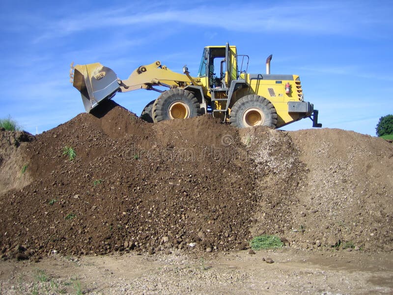 Bulldozer in a gravel pit