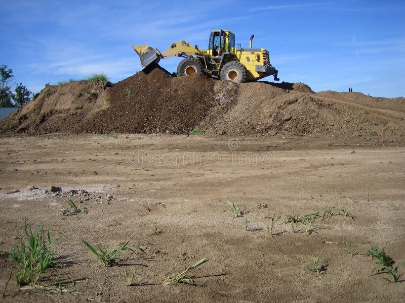 Bulldozer in a gravel pit