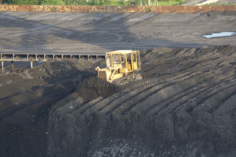 Bulldozer near coal mine