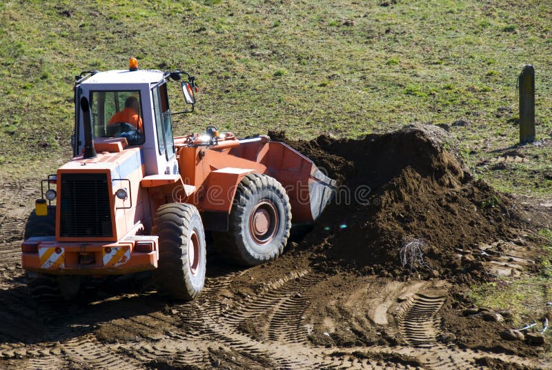 Bulldozer op het werk royalty-vrije stock foto Bulldozer op het werk royalty-vrije stock foto