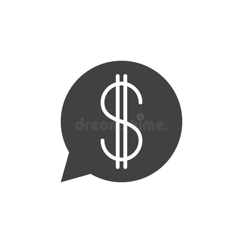 Bulle de la parole avec le vecteur d'icône de symbole dollar, symbole plat rempli, illustration de vecteur Bulle de la parole avec le vecteur d'icône de symbole dollar, symbole plat rempli, illustration de vecteur