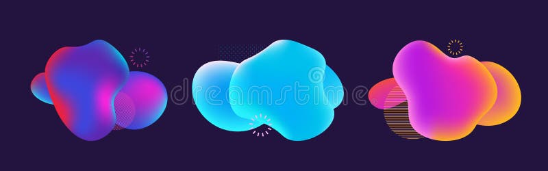 Bulle moderne fluide dynamique. dégradé coloré liquide libre forme géométrique minimale. design à la mode illustration de vecteur