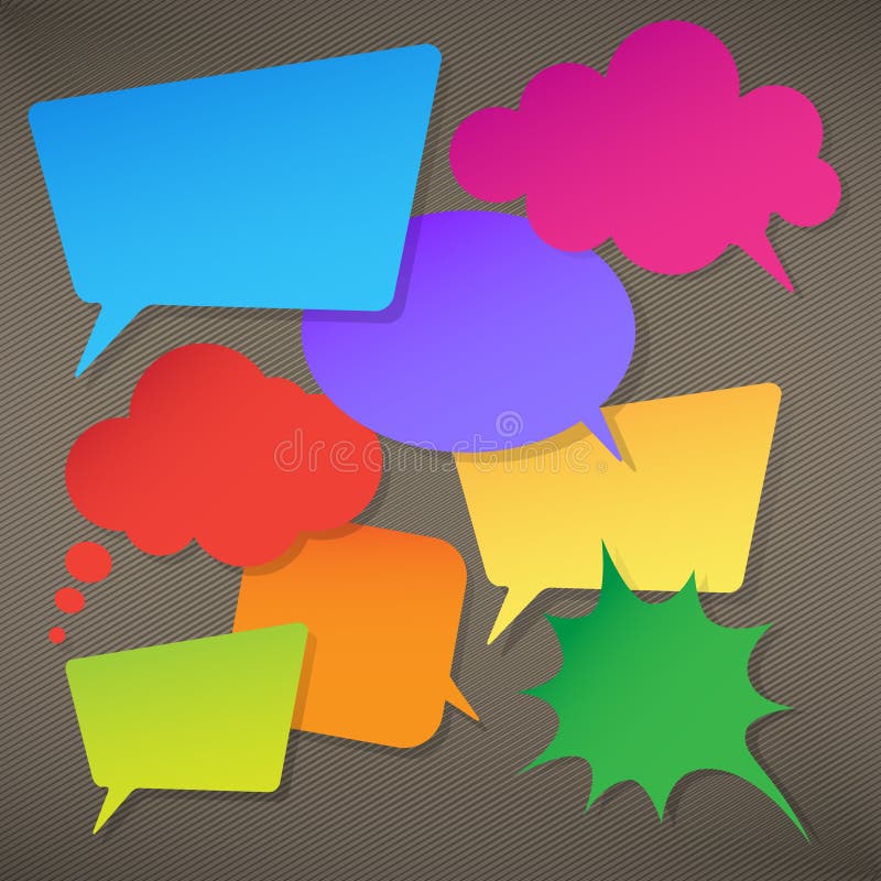 Colorful speech bubbles round and square. Colorful speech bubbles round and square