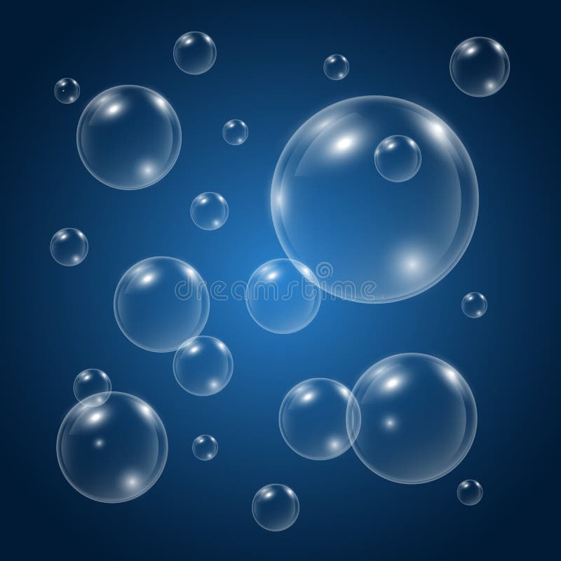 Bulles dans l'eau sur le fond bleu Bulles de l'eau de vecteur Bulles d'air sifflants sous-marins Texture brillante de bulles de s illustration libre de droits Bulles dans l'eau sur le fond bleu Bulles de l'eau de vecteur Bulles d'air sifflants sous-marins Texture brillante de bulles de s illustration libre de droits