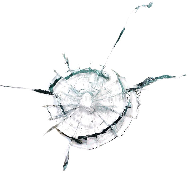 Through a bullet hole in the glass royalty free stock photos