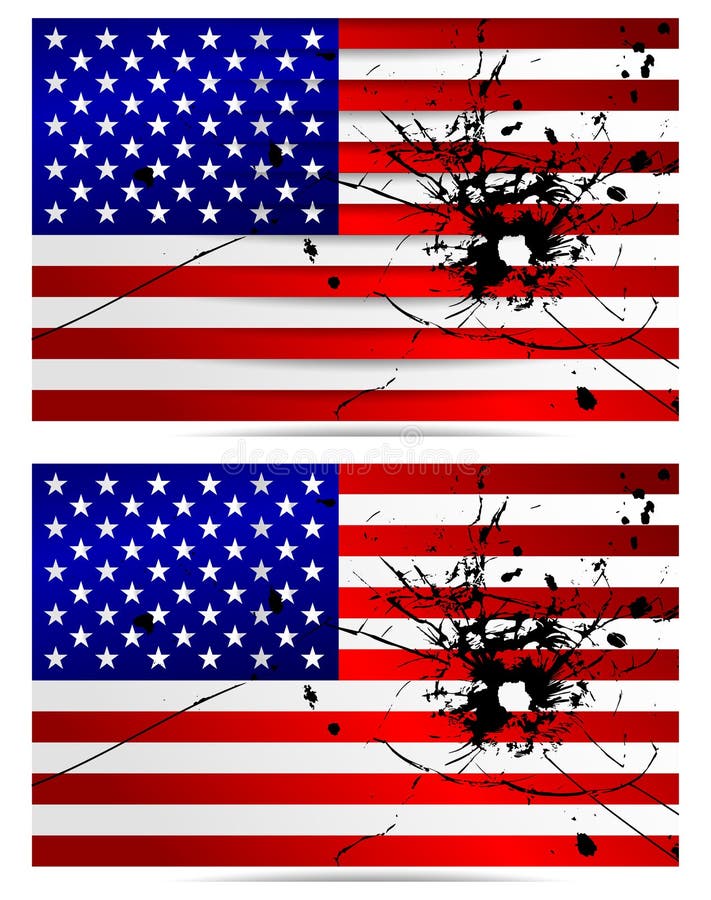 Download Bullet hole USA flags stock vector. Illustration of ...
