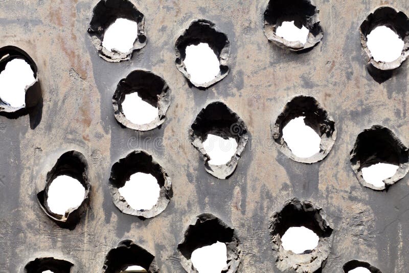 Rusting Bullet Holes Background Stock Image Image of rusted, ammo 243355