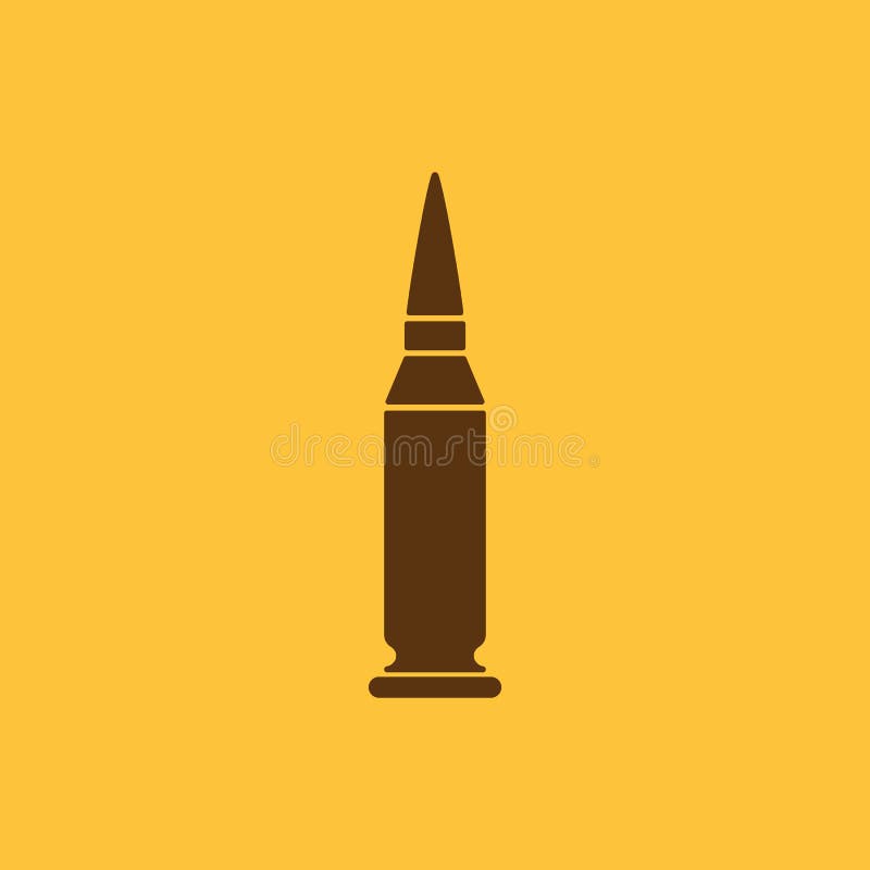 The Bullet Icon. Weapon Symbol. Flat Stock Vector - Illustration of metal, danger: 79430604