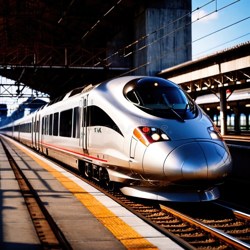 Tren de mare viteză pentru transport feroviar în comun royalty free illustration